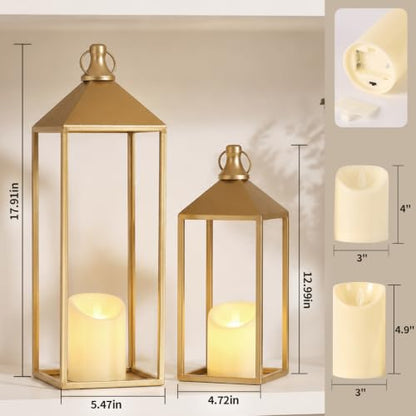 Set of 2 Decorative Lanterns with Candles (24 Count)