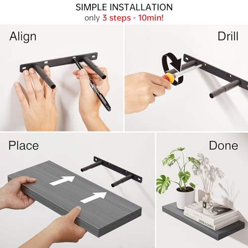 Grey Floating Shelves 22.5in