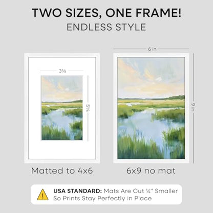 6x9 White Picture Frame (2 Count)
