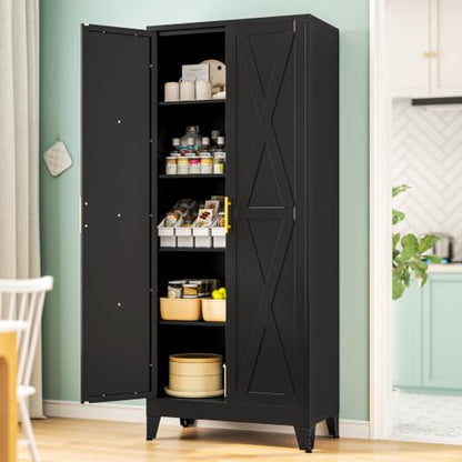 71" H Tall Kitchen Storage Cabinet with Doors