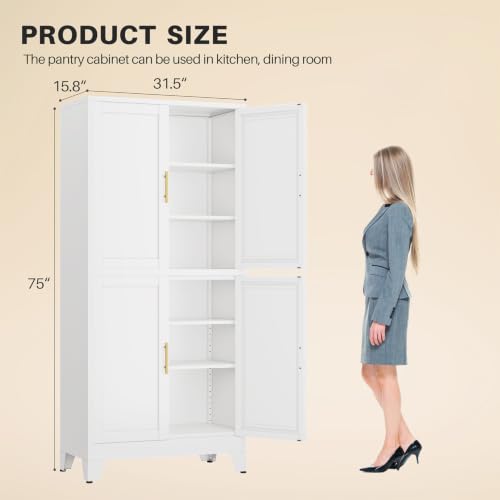 75" Tall Kitchen Pantry Cabinet