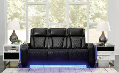 3 Seater Leather Power Reclining Sofa