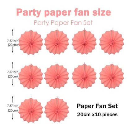 Pink Party Decorations Pink Hanging Paper Round Fans Bulk 8inch DIY