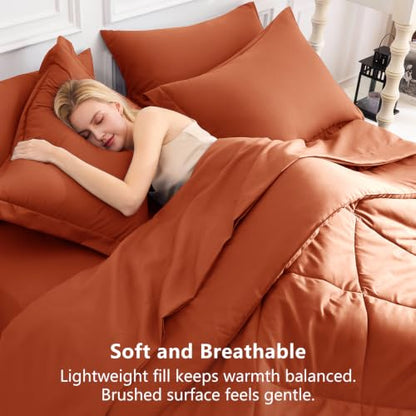 Queen Comforter Set Burnt Orange