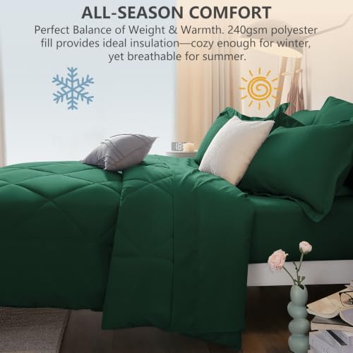 King Size Comforter Set Emerald Green