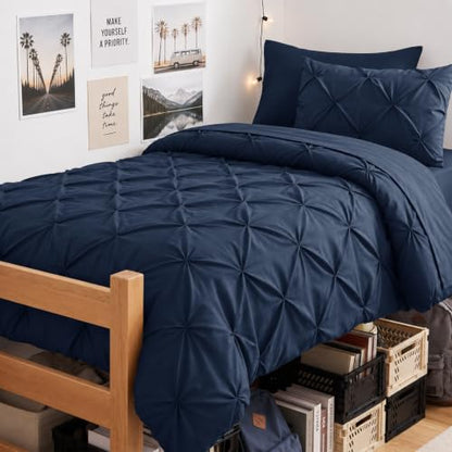 Twin XL Comforter Set Navy Blue