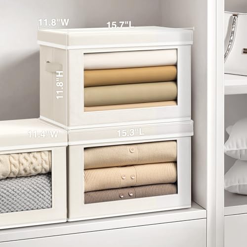 Large Storage Bins with Lids (6 Count)