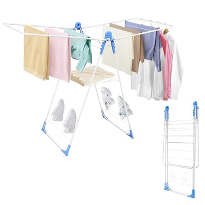 Foldable Gullwing Clothes Drying Rack Free Standing Indoor Outdoor Airer