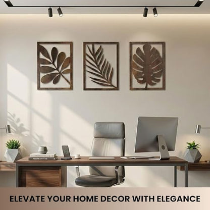 Modern Wooden Wall Sculptures (3 Count)