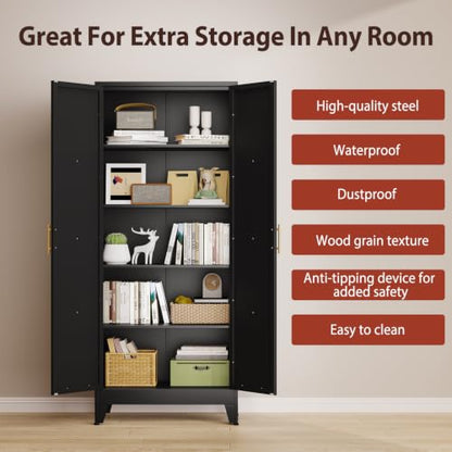 71" H Tall Kitchen Storage Cabinet with Doors