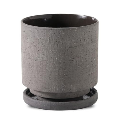 Ceramic Plant Pot Drainage Hole & Saucer for Indoor Plants