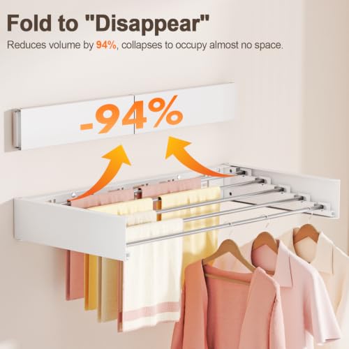 Wall Mounted Clothes Drying Rack Folding Indoor