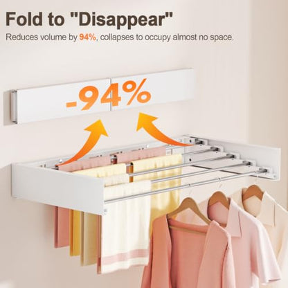Wall Mounted Clothes Drying Rack Folding Indoor