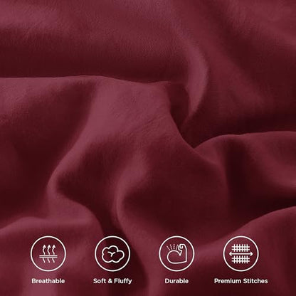 Burgundy Ruffle Comforter Set King