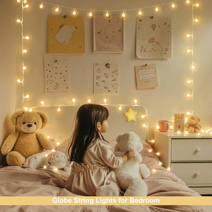 Warm White 100 LED Globe Battery Operated Christmas Lights Indoor