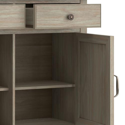 Connaught 40" Wide Solid Wood Cabinet in Distressed Grey