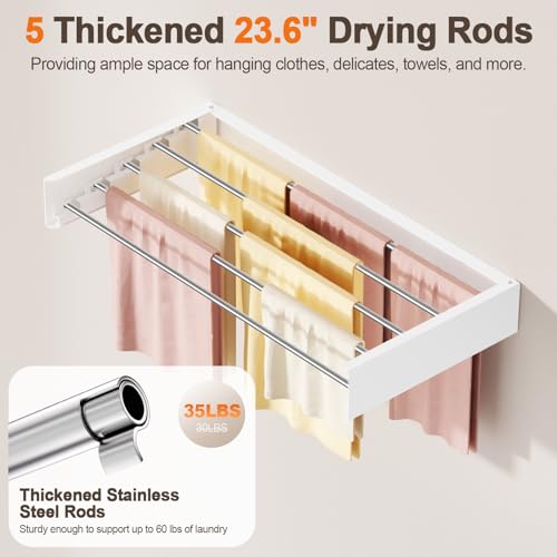 Wall Mounted Clothes Drying Rack Folding Indoor