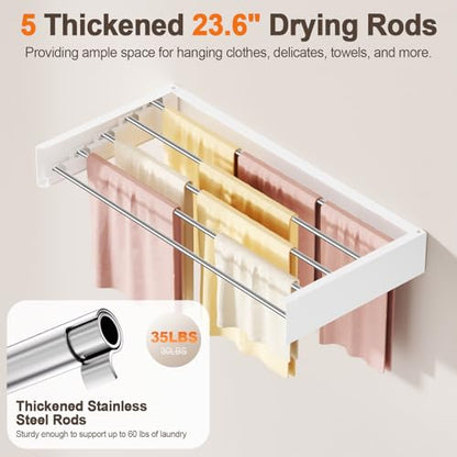 Wall Mounted Clothes Drying Rack Folding Indoor