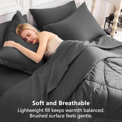 Oversized King Comforter Set Dark Grey