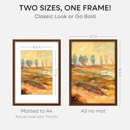 A3 Brown Oak Picture Frame