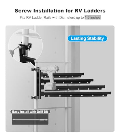 Aluminum RV Clothes Drying Rack Ladder Mounted