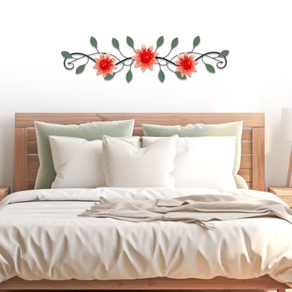 Metal Wall Art Modern Minimalist Metal Flowers Indoor Decor Horizontal Wall Art Iron Artwork
