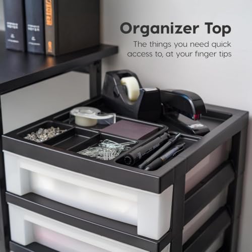 6 Drawer Rolling Storage Cart with Organizer Top