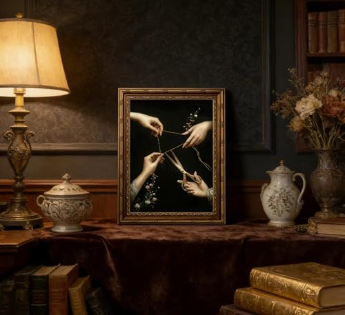 Vintage Gold Framed Thread of Life Wall Art