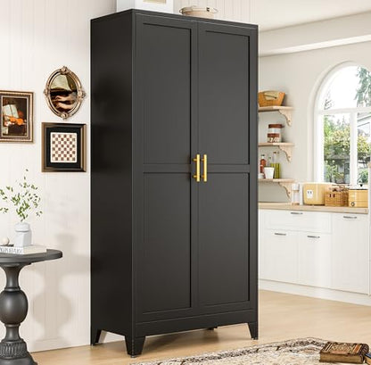 75" Metal Kitchen Pantry Cabinet