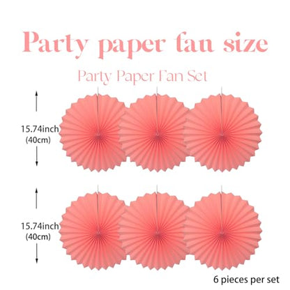 Pink Party Decorations Pink Hanging Paper Round Fans Bulk 16inch DIY