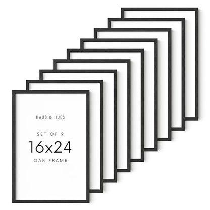Standalone Black Oak Frames Set of 9