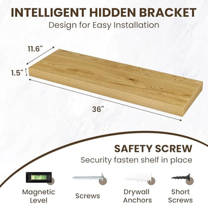 36 Inch Floating Shelves for Wall Set of 2