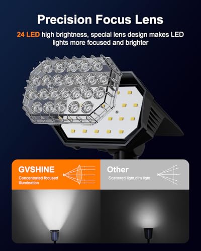 6 Pack Color Changing Solar Powered Outdoor Spot Lights Waterproof 24 LEDs (6 Count)