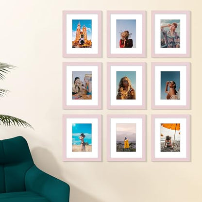 8x10 Picture Frames Set of 9 for Wall or Tabletop Display (9 Count)