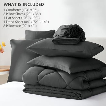 California King Comforter Set Dark Grey