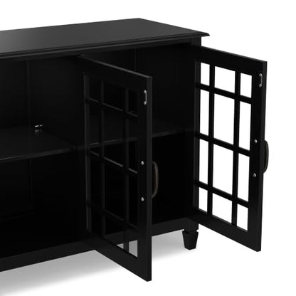 Connaught 60" Wide Solid Wood Buffet Cabinet in Black
