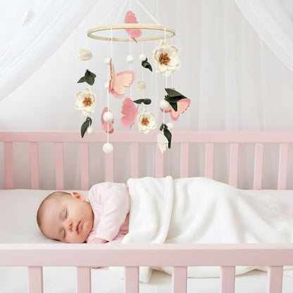 Baby Mobile for Crib Flowers and Butterflies Crib Mobile