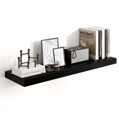 Floating Shelves 55.1" W x 10.3" D Black Set of 1