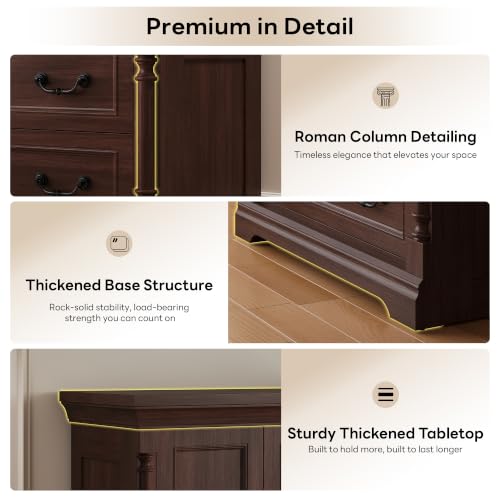 71“ Armoire Wardrobe Closet with 2 Drawers and 2 Doors