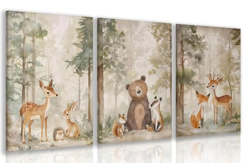 Framed Woodland Animals Wall Art Set of 3 (3 Count)