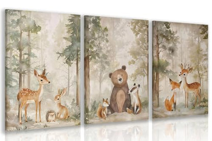 Framed Woodland Animals Wall Art Set of 3 (3 Count)