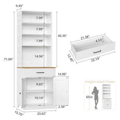 Bakers Rack Microwave Stand with Customizable Pegboard and Storage