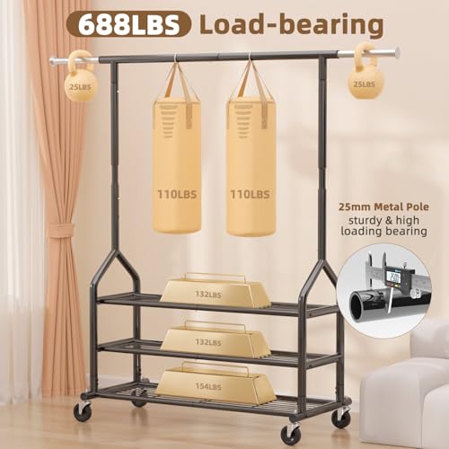 Heavy Duty Clothes Rack Load 556 LBS