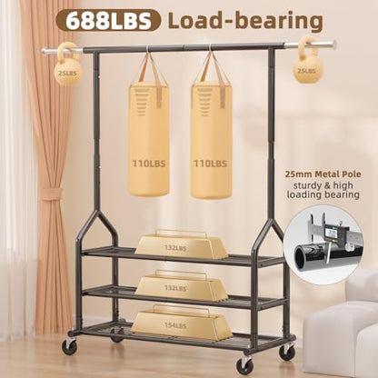 Heavy Duty Clothes Rack Load 556 LBS