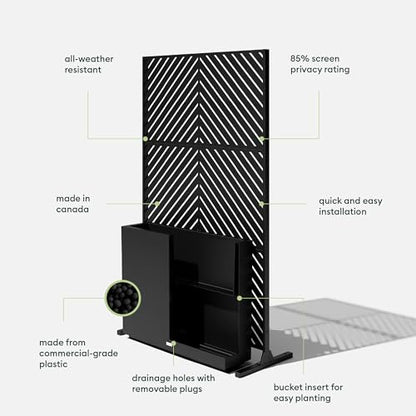 Block Series Span Planter + Arrow Privacy Screen Set