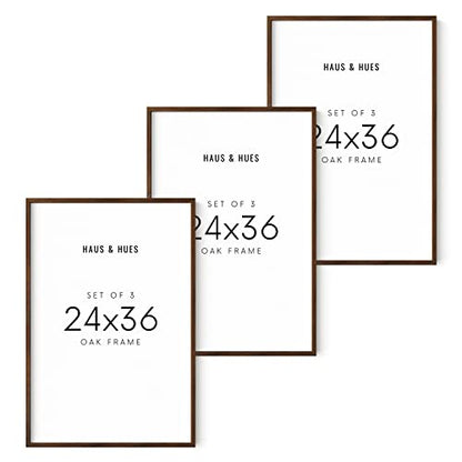 24x36 Walnut Oak Frame Set of 3 (4 Count)