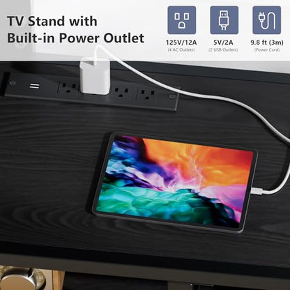 TV Stand with Mount and Power Outlets