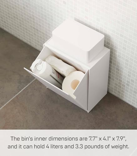 Home Tower Compact Wall Bin With Lid & Tray