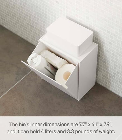 Home Tower Compact Wall Bin With Lid & Tray