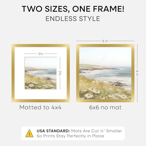 6x6 Gold Picture Frame (3 Count)